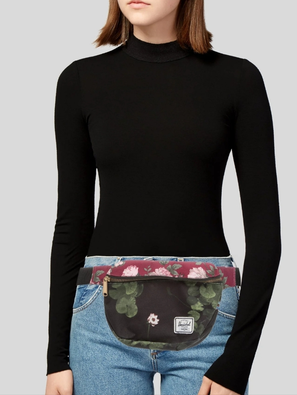 Herschel Fifteen 2L Black Floral Hip Lumbar Waist Fanny Pack Bag - Picture 16 of 16